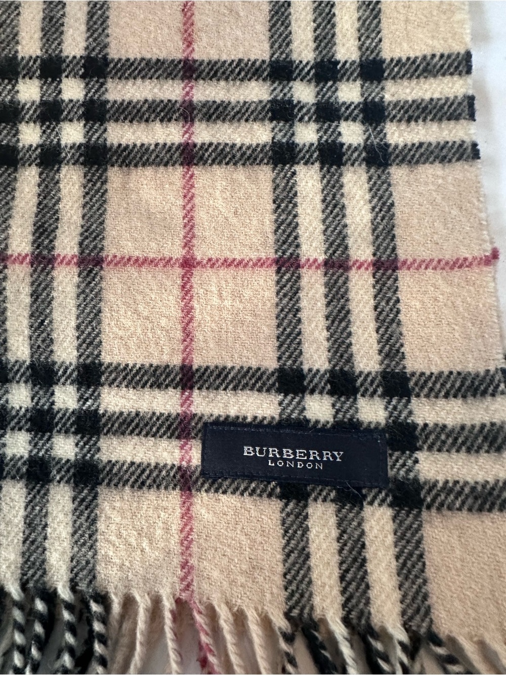 Burberry Beige, Black & Pink Classic Check Scarf - Picture 4 of 6